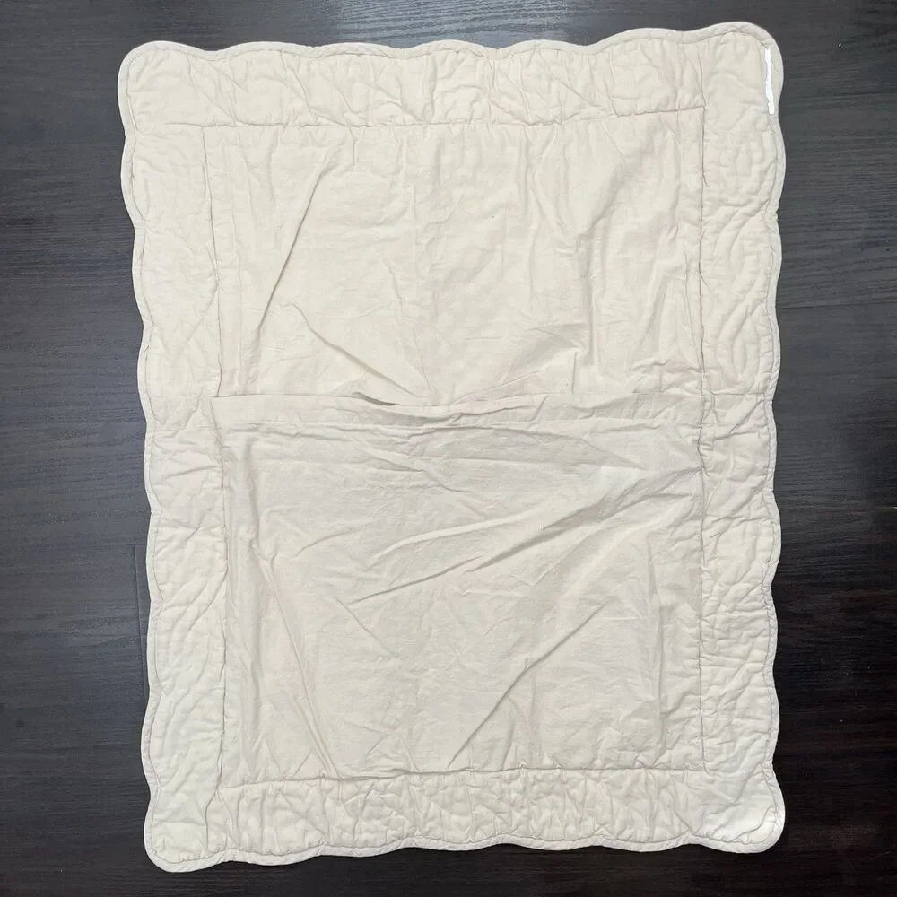 2-PC Pottery Barn Cotton Diamond Quilted Scalloped Border Standard Pillow Shams